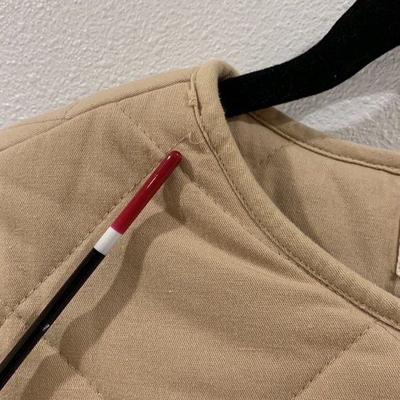 ROWIE THE LABEL QUILTED KAHKI COLOR SWEATER BUTTON UP SIZE SMALL - Picture 3 of 13